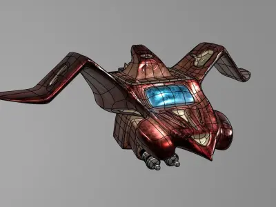 Alien Spaceship Low-poly 3D model