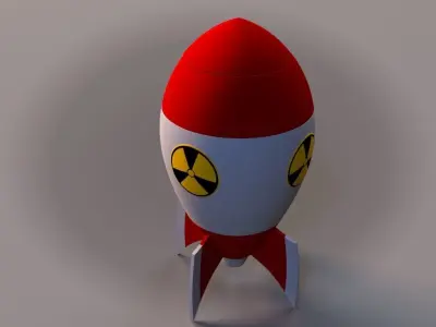 Cartoon Nuclear Rocket 3D model
