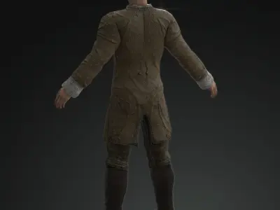 Napoleonic civilian 1812 Low-poly 3D model