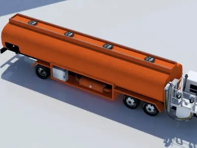 Large 10000 Gallon Airport Fuel Truck static low poly Low-poly 3D model
