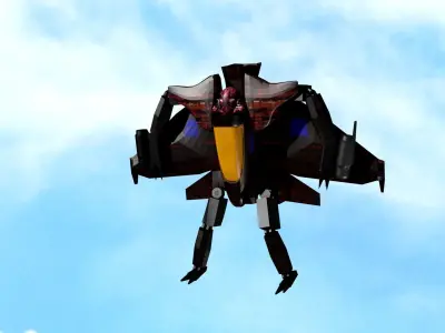 Low poly Transformable Mecha Robot Free low-poly 3D model