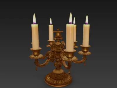 Realistic candlestick 3D model