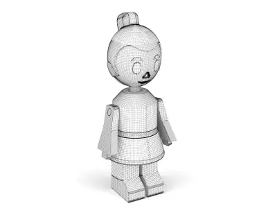 Wooden toy boy 02 3D model