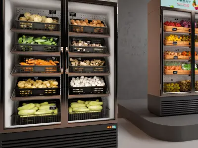 commercial display refrigerator of shops Low-poly 3D model
