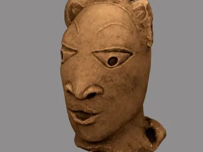 African Nok Head Low-poly 3D model