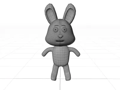3D model of a cartoon rabbit 3D model