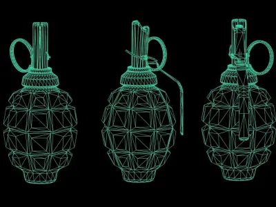 Game Ready F1 Grenade Low-poly 3D model
