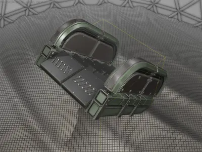 Sci-Fi Stairs - 30 - Green Version Low-poly 3D model