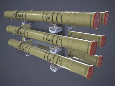 9M120 Ataka Rocket Launcher Low-poly 3D model