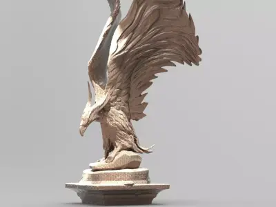 Hogwarts inspired Eagle statue 2 3D model