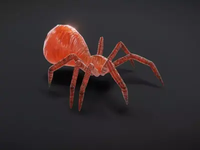 23 complete animated spiders Low-poly 3D model