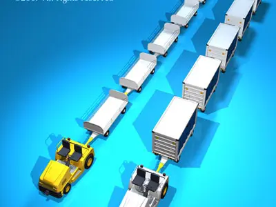 Airport baggage trailer 3D model