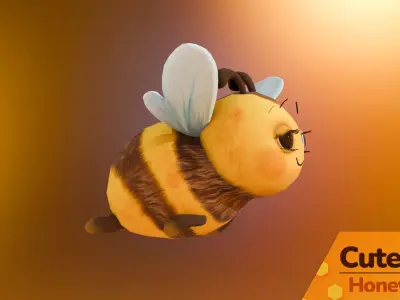 Cute Bee 01 - Honey Pals Low-poly 3D model