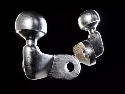 Heavy Duty Vehicle joint tow hitch ball plate 3d model 3D model