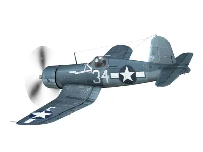 Vought F4U-1A - 34 3D model