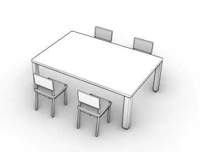Dining chair set Free 3D model