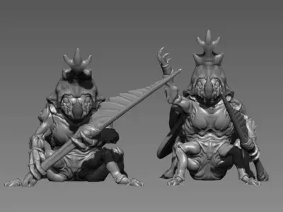 Beetle Guard- 3D printable Character - 2 Poses 3D print model