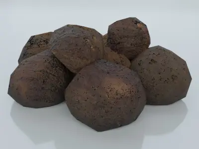 Resources Pack - Ores Low-poly 3D model