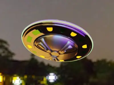 Alien Sci-Fi UFO Robot character Low-poly 3D model