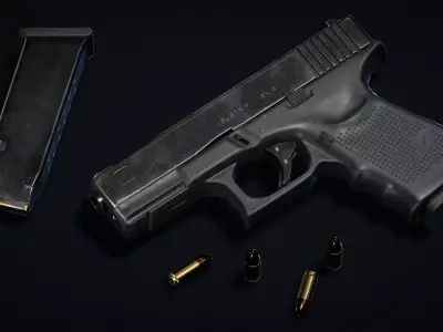 9mm Pistol - Handgun Low-poly 3D model