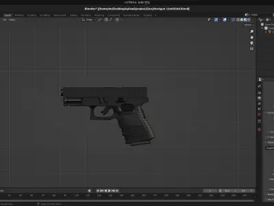 Short Gun low poly Low-poly 3D model
