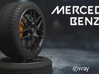 mercedes benz car tyre 3D model