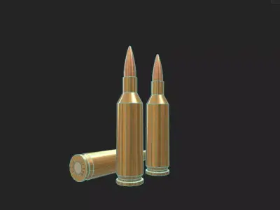 17 Remington Fireball  Ammo Low-poly 3D model