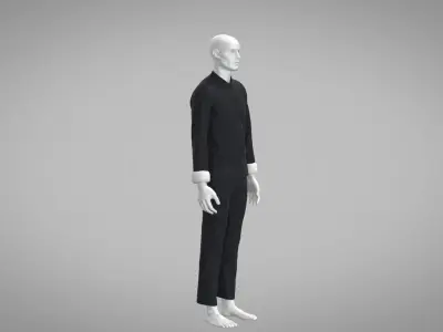 Kung Fu Uniform Low-poly 3D model