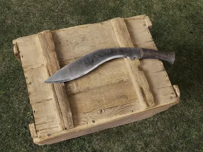 Machete pair of knives Free low-poly 3D model