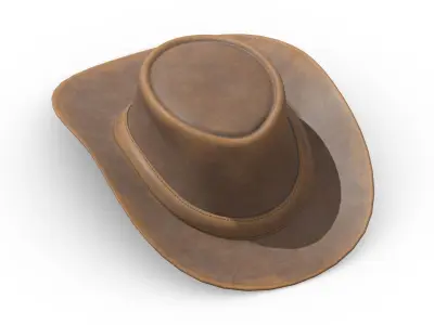 Cowboy Hat Low Poly PBR Realistic Low-poly 3D model