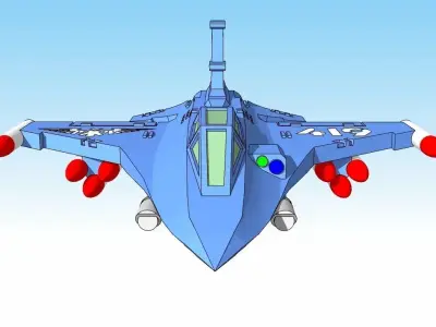 6mm and 8mm Steel Falcon Sci-Fi Fighter 3D print model