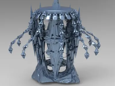 Jelly Fish Sci fi array 5 Low-poly 3D model