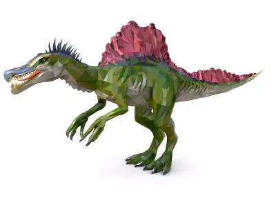 Dinosaur Spinosaurus Lowpoly Art Style Animal Low-poly 3D model