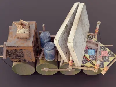 Flood Boat Low-poly 3D model