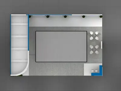 15mtr x10mtr expo stall 2side open Exhibition Stand Free low-poly 3D model