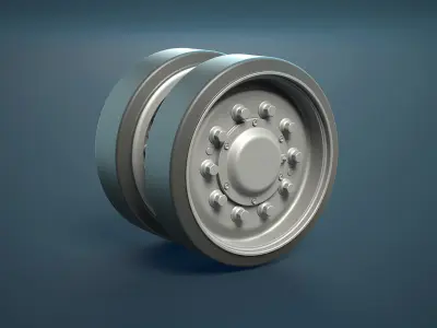 M4 Sherman Tank Wheels High-Poly 3D model
