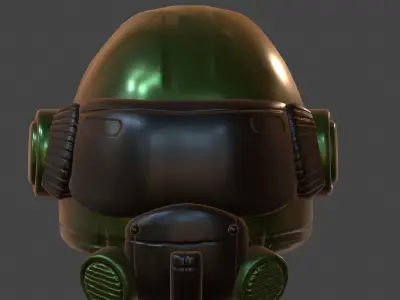Helmet scifi military combat 3d model low poly Low-poly 3D model
