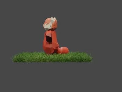 Low Poly Mei Lee as Giant Panda in Turning Red 3D model