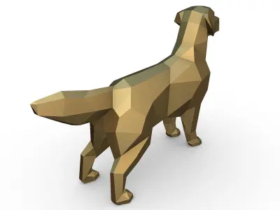 Golden Retriever low poly Free 3D print model