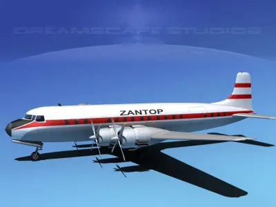 Douglas DC-7C Zantop 3D model