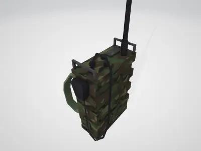 Military Radio Backpack Low-poly 3D model