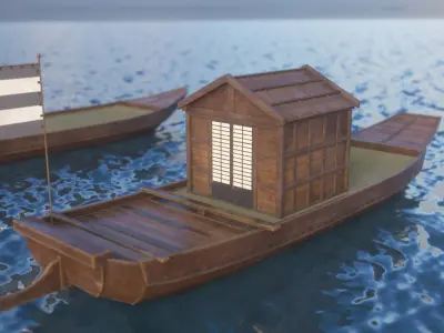 Japanese Medieval Ferry 3D model
