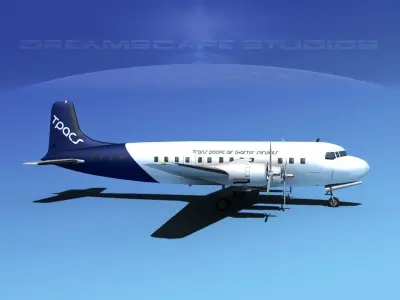 Douglas DC-7B Trans Pacific 3D model