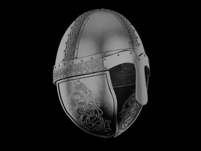 Viking helmet engraved 3D model