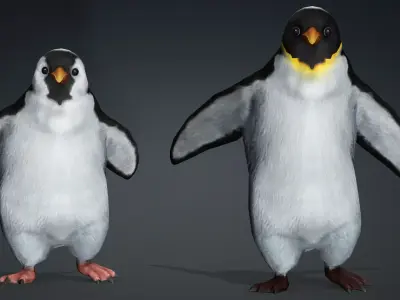 PENGUINS RIGGED ANIMATED 1 Low-poly 3D model