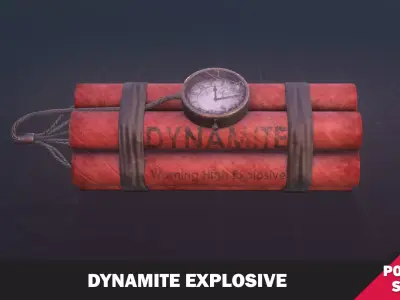 Dynamite Explosive Low-poly 3D model