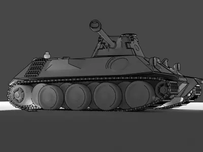 German Tank VK 3002D Free low-poly 3D model