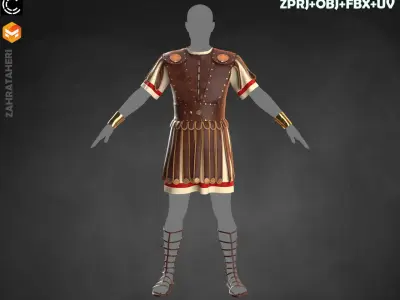 MENS GREEK OUTFIT 3D model