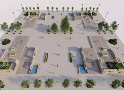 public park-Private Park Landscape Urban 3D model