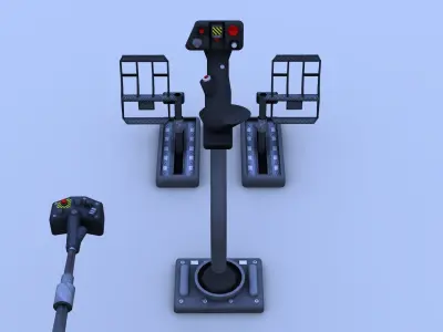 UH-60 Blackhawk Helicopter - Joystick Throttle Rudder Control Low-poly 3D model